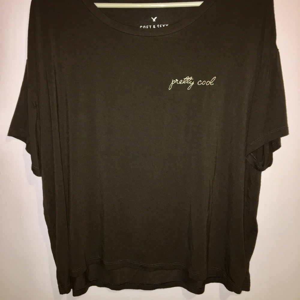 Gray embroidered crop top